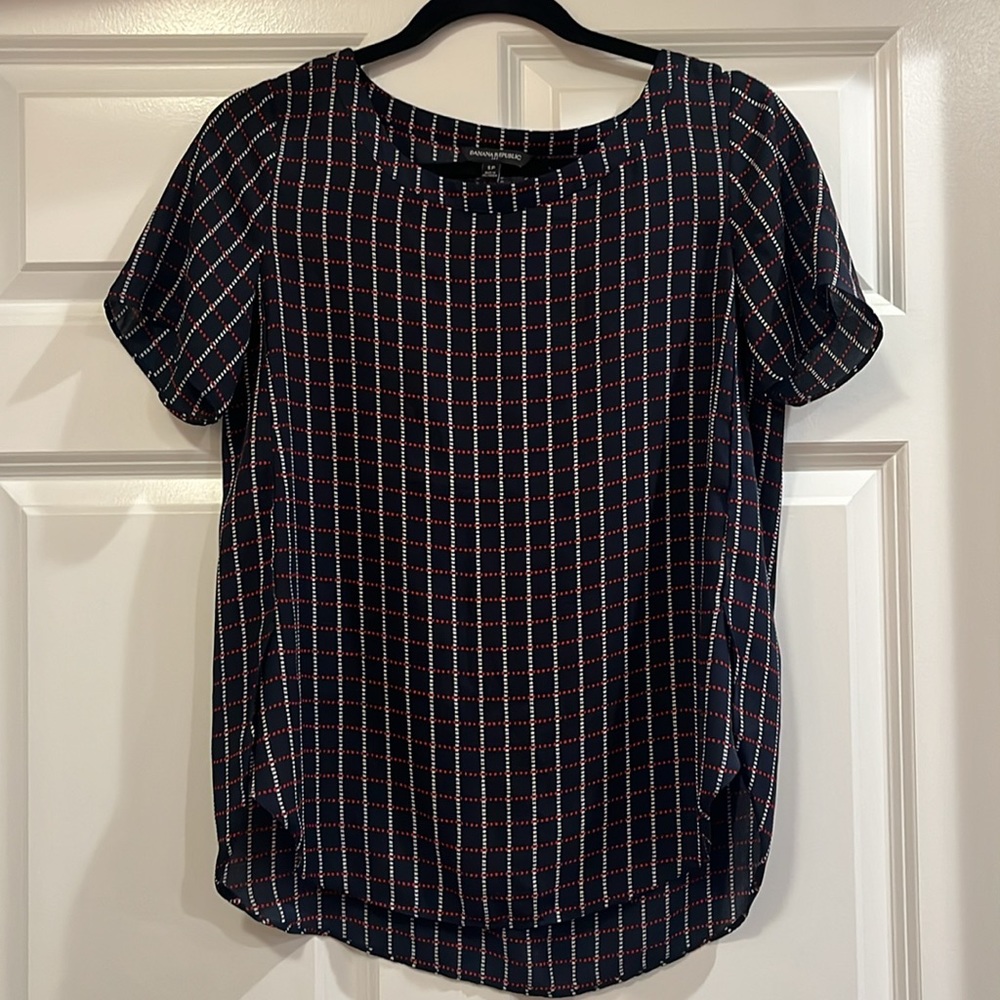 Banana Republic navy blue blouse